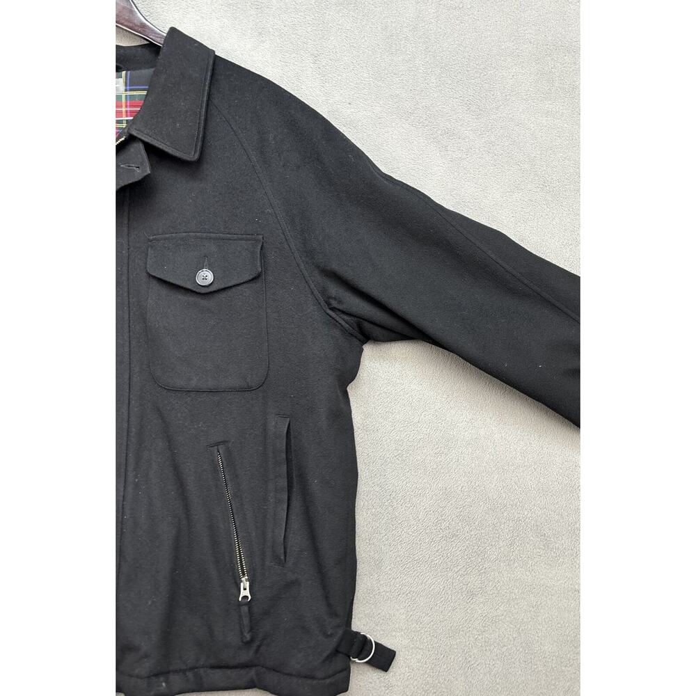Daniel Cremieux Wool Coat Mens L Black Signature Collection Flannel Lined - Picture 5 of 12